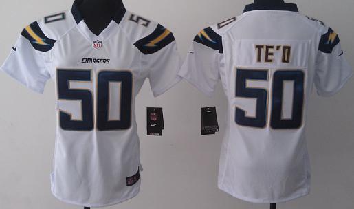 Cheap Women Nike San Diego Chargers 50 Manti TE'O White NFL Jerseys 2013 New Style