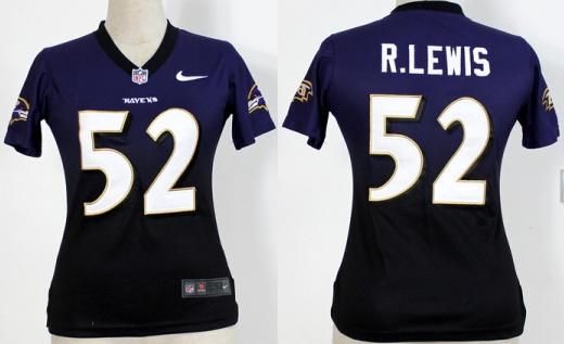 Cheap Women Nike Baltimore Ravens 52 Ray Lewis Drift Fashion II Elite Black Purple NFL Jerseys