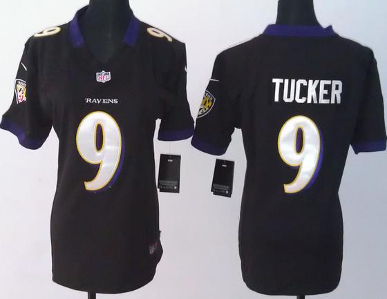 Cheap Women Nike Baltimore Ravens #9 Justin Tucker Black NFL Jerseys