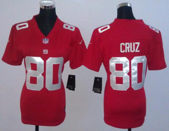 Cheap Women Nike New York Giants 80# Victor Cruz Red NFL Jerseys