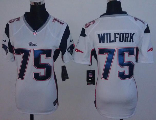 Cheap Women Nike New England Patriots 75 Vince Wilfork White NFL Jerseys