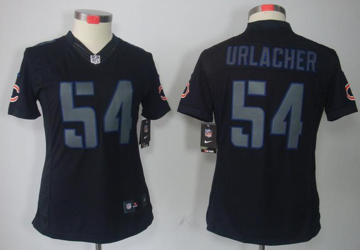 Cheap Women Nike Chicago Bears 54 Brian Urlacher Black Impact Game LIMITED NFL Jerseys