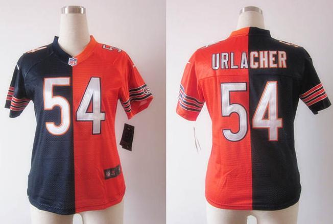 Cheap Women Nike Chicago Bears 54 Brian Urlacher Blue Orange Split Elite NFL Jerseys