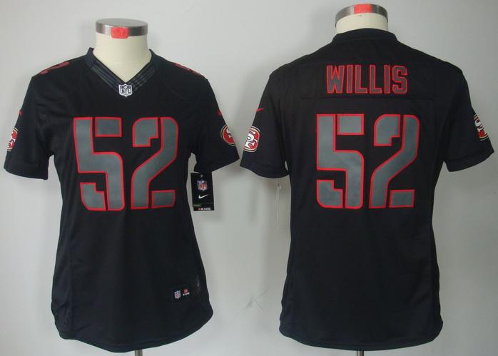 Cheap Women Nike San Francisco 49ers 52 Patrick Willis Black Impact Game LIMITED NFL Jerseys