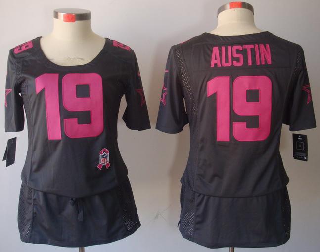 Cheap Women Nike Dallas Cowboys 19# Miles Austin Grey Breast Cancer Awareness NFL Jersey