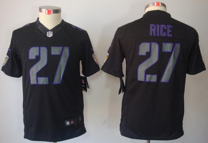 Kids Nike Baltimore Ravens 27 Ray Rice Black Impact LIMITED NFL Jerseys Cheap