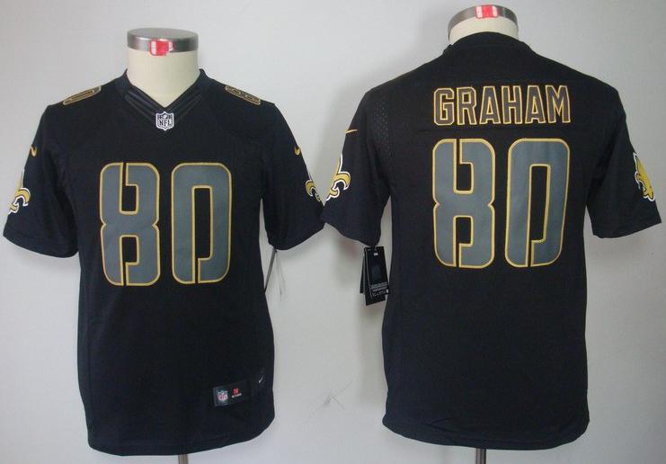 Kids Nike New Orleans Saints #80 Jimmy Graham Black Impact LIMITED NFL Jerseys Cheap