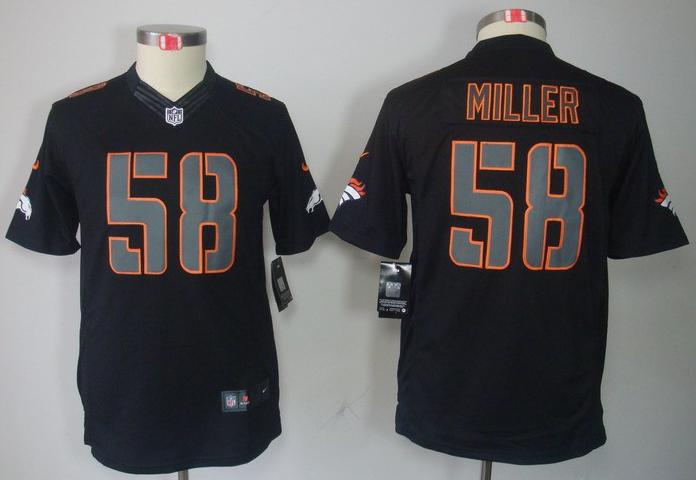 Kids Nike Denver Broncos 58# Von Miller Black Impact LIMITED NFL Jerseys Cheap