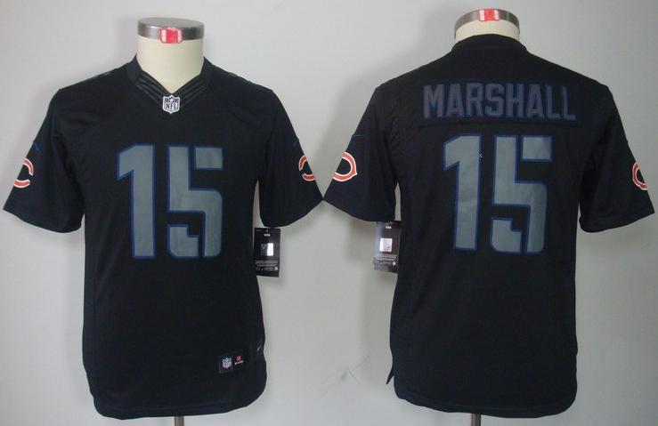 Kids Nike Chicago Bears #15 Brandon Marshall Black Impact LIMITED NFL Jerseys Cheap