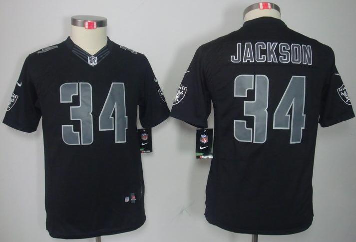Kids Nike Oakland Raiders 34 Bo.Jackson Black Impact LIMITED NFL Jerseys Cheap