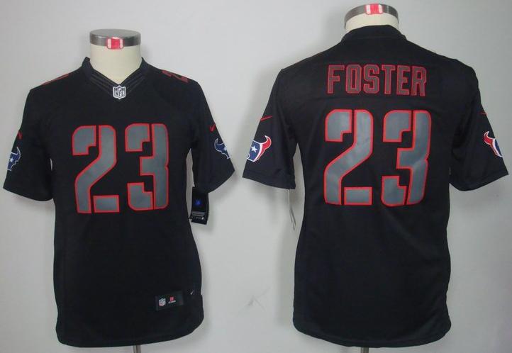 Kids Nike Houston Texans #23 Arian Foster Black Impact LIMITED NFL Jerseys Cheap