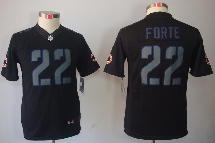Kids Nike Chicago Bears 22# Matt Forte Black Impact LIMITED NFL Jerseys Cheap