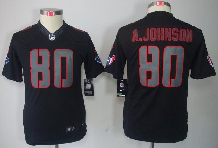 Kids Nike Houston Texans #80 Andre Johnson Black Impact LIMITED NFL Jerseys Cheap
