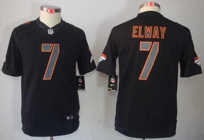Kids Nike Denver Broncos 7 John Elway Black Impact LIMITED NFL Jerseys Cheap