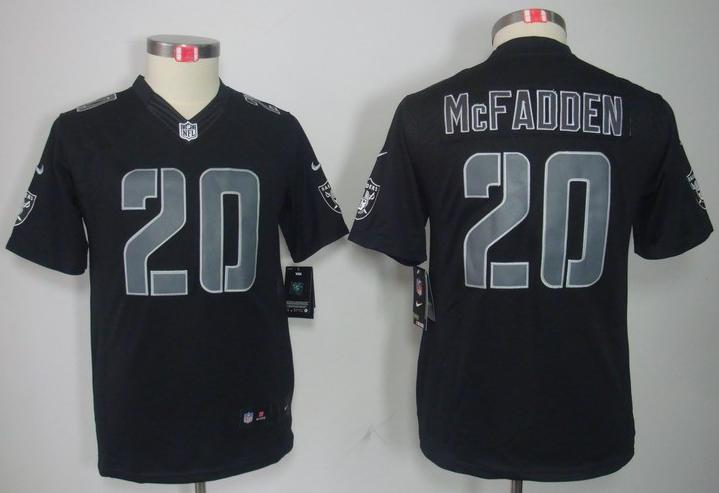 Kids Nike Oakland Raiders #20 Darren McFadden Black Impact LIMITED NFL Jerseys Cheap