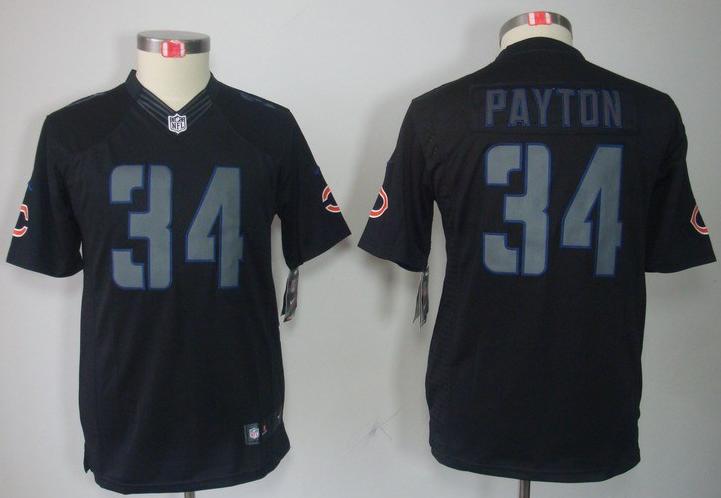 Kids Nike Chicago Bears 34 Walter Payton Black Impact LIMITED NFL Jerseys Cheap