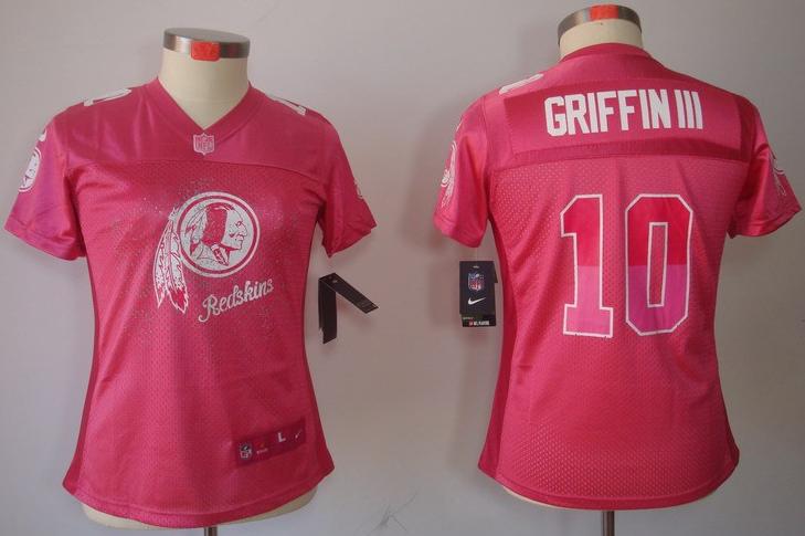 Cheap Women Nike Washington Redskins 10# Robert Griffin III Pink FEM FAN Elite NFL Jersey