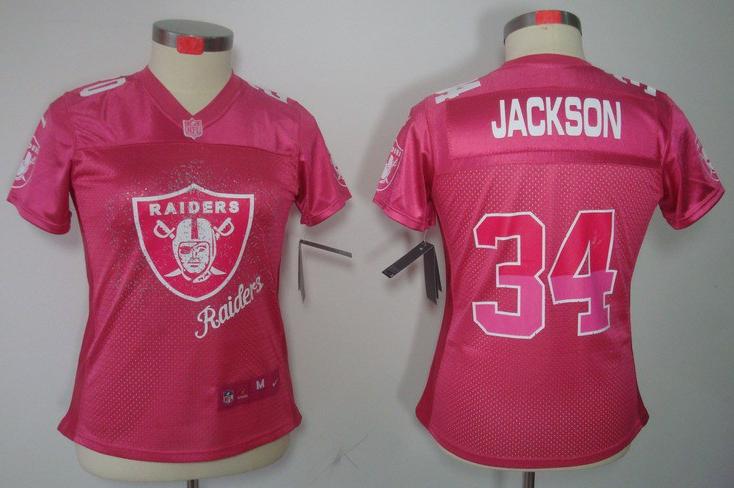 Cheap Women Nike Oakland Raiders 34 Bo.Jackson Pink FEM FAN Elite NFL Jersey