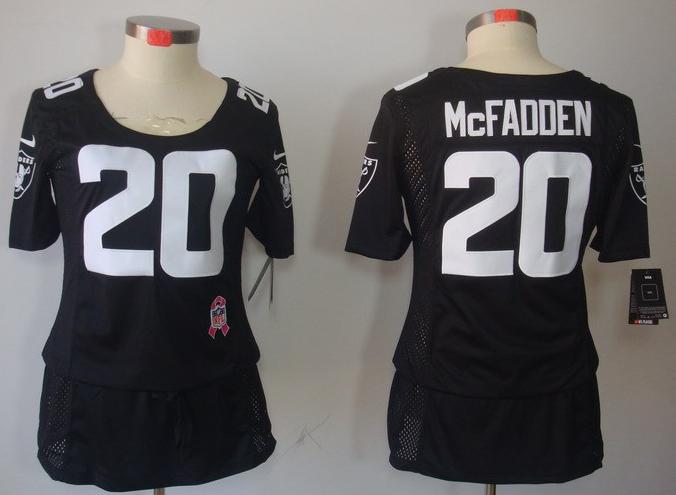 Cheap Women Nike Oakland Raiders #20 Darren McFadden Black Breast Cancer Awareness NFL Jersey