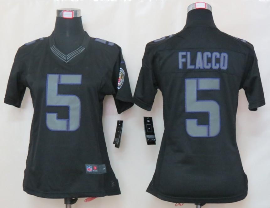 Cheap Women Nike Baltimore Ravens 5 Joe Flacco Limited Black Impact NFL Jersey
