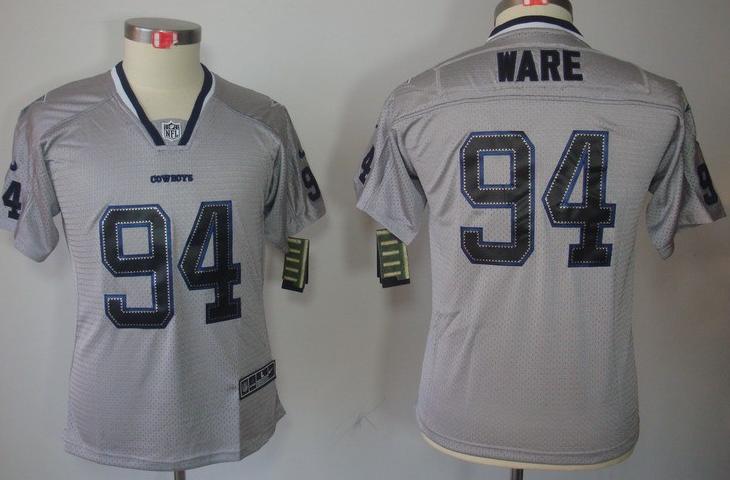 Kids Nike Dallas Cowboys #94 DeMarcus Ware Lights Out Grey NFL Jerseys Cheap