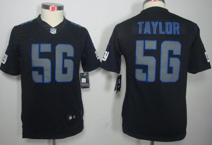 Kids Nike New York Giants 56 Lawrence Taylor Black Impact LIMITED NFL Jerseys Cheap