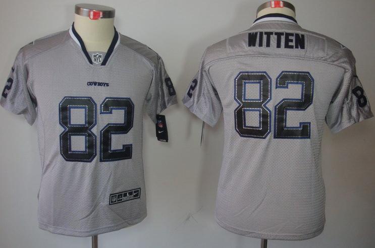Kids Nike Dallas Cowboys #82 Jason Witten Lights Out Grey NFL Jerseys Cheap