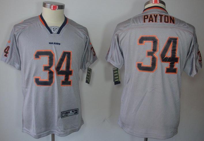 Kids Nike Chicago Bears 34 Walter Payton Lights Out Grey NFL Jerseys Cheap