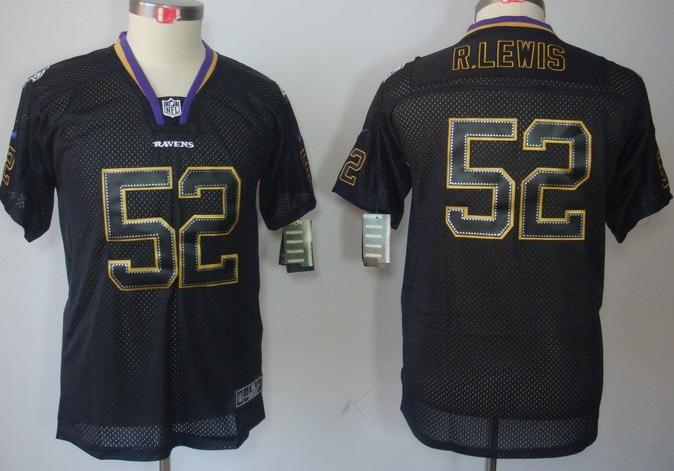 Kids Nike Baltimore Ravens 52 Ray Lewis Lights Out Black NFL Jerseys Cheap