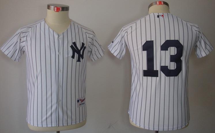 Kids New York Yankees 13 Alex Rodriguez White MLB Jerseys Cheap