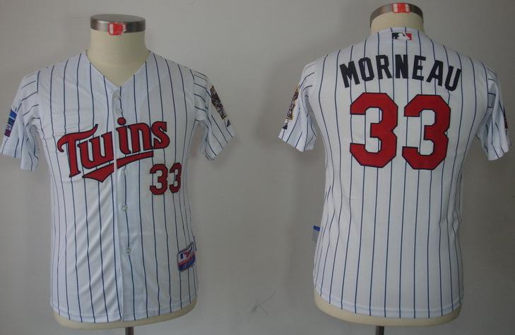 Kids Minnesota Twins 33 Justin Morneau White MLB Jersey Cheap