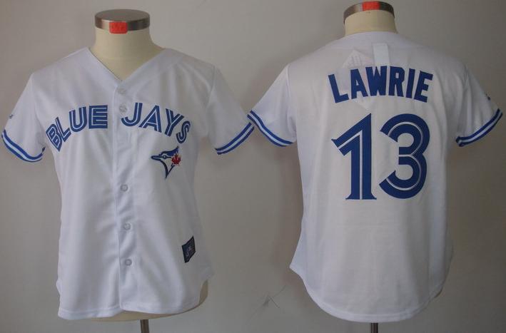 Women Toronto Blue Jays 13 Lawrie White MLB Jerseys