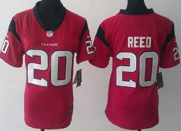 Cheap Women Nike Houston Texans 20 Ed Reed Red NFL Jerseys