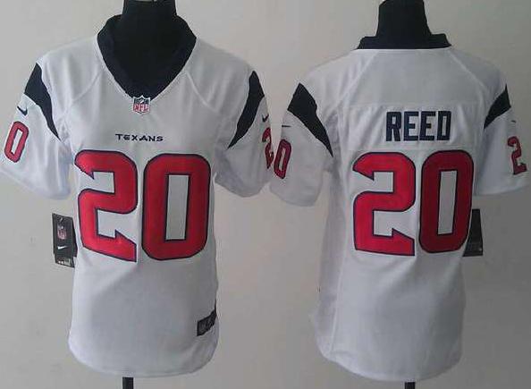 Cheap Women Nike Houston Texans 20 Ed Reed White NFL Jerseys