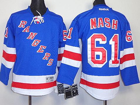 Kids New York Rangers #61 Rick Nash Blue NHL Jerseys For Sale