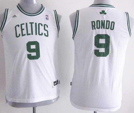Kids Boston Celtics 9 Rajon Rondo White Revolution 30 Swingman NBA Jerseys Cheap