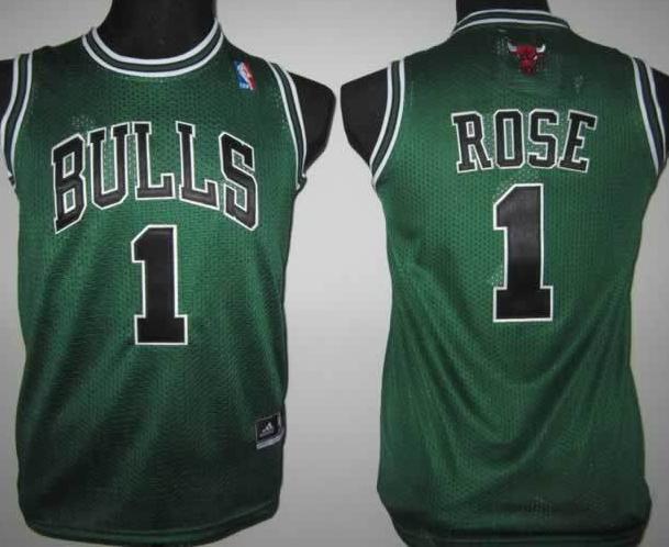 Kids Chicago Bulls 1 Derrick Rose Green NBA Jerseys Cheap
