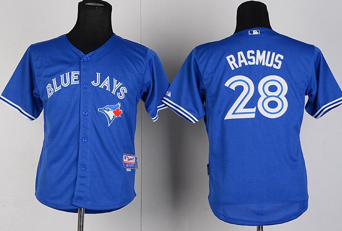 Kids Toronto Blue Jays 28 Colby Rasmus Blue MLB Jerseys Cheap