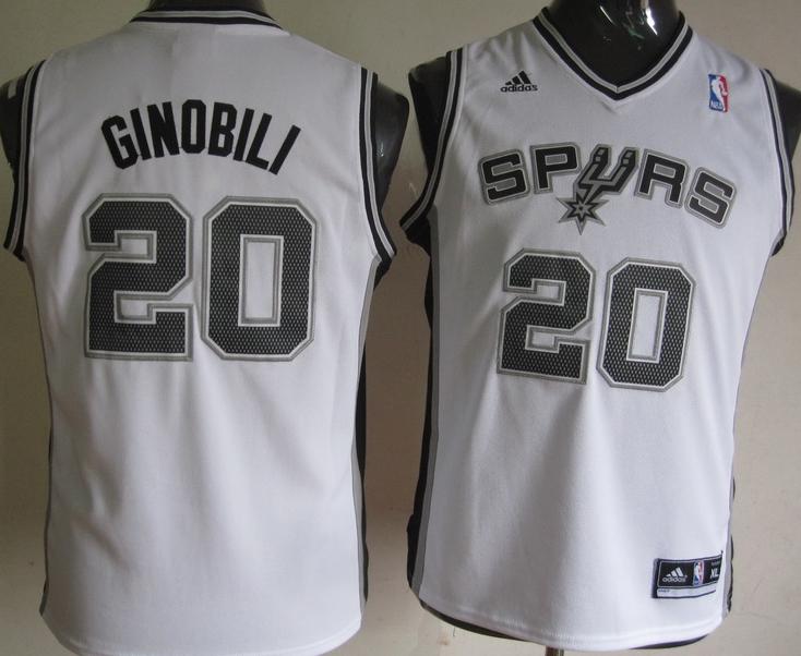 Kids San Antonio Spurs 20 Manu Ginobili White Revolution 30 Swingman NBA Jerseys Cheap