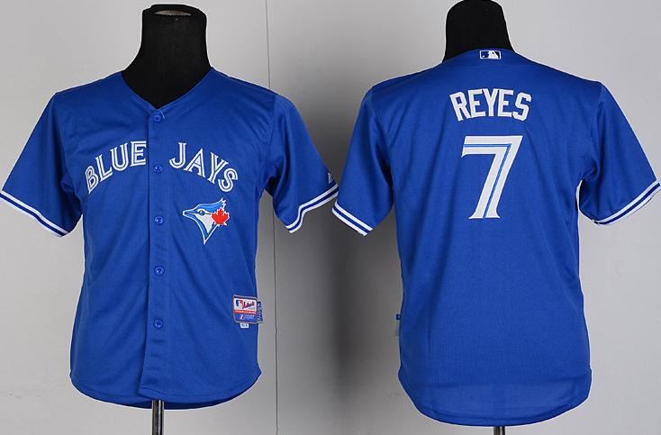 Kids Toronto Blue Jays #7 Jose Reyes Blue MLB Jerseys Cheap