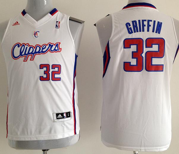 Kids Los Angeles Clippers 32 Blake Griffin White Revolution 30 Swingman NBA Jerseys Cheap