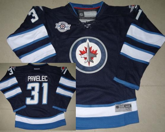 Kids Winnipeg Jets 31 Ondrej Pavelec Blue NHL Jerseys For Sale