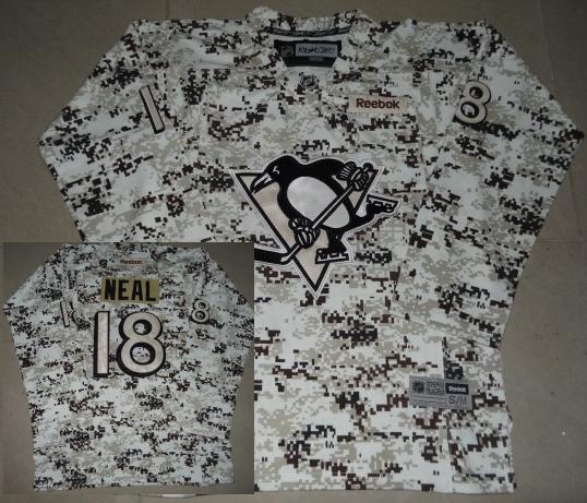 Kids Pittsburgh Penguins 18 James Neal White Camo NHL Jerseys For Sale