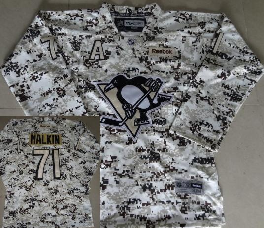 Kids Pittsburgh Penguins 71 Evgeni Malkin White Camo NHL Jerseys For Sale
