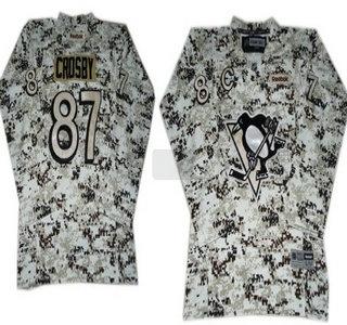 Kids Pittsburgh Penguins 87 Sidney Crosby White Camo NHL Jerseys For Sale