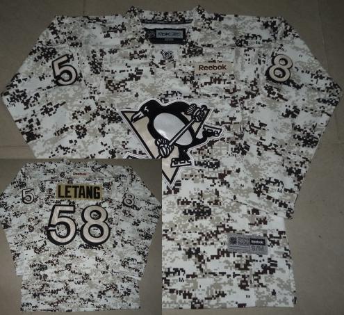 Kids Pittsburgh Penguins 58 Kris Letang White Camo NHL Jerseys For Sale