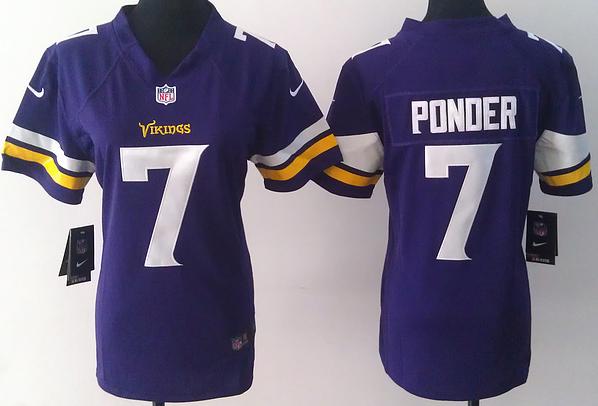 Cheap Women Nike Minnesota Vikings 7 Christian Ponder Purple Game NFL Football Jerseys 2013 New Style