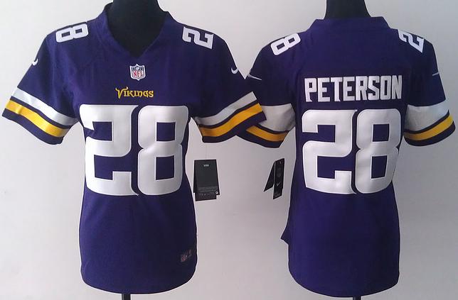 Cheap Women Nike Minnesota Vikings 28 Adrian Peterson Purple Game NFL Football Jerseys 2013 New Style