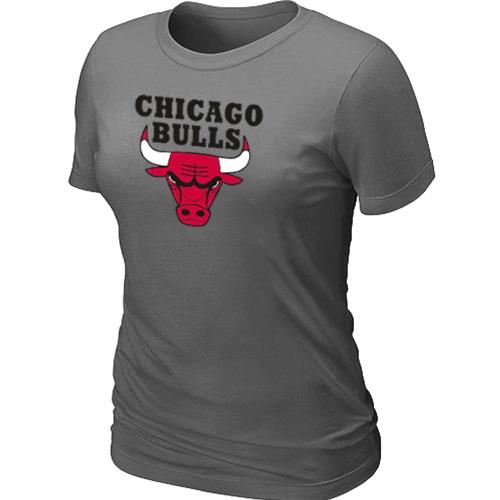 Cheap Women Chicago Bulls Big & Tall Primary Logo D.Grey NBA Basketball T-Shirt