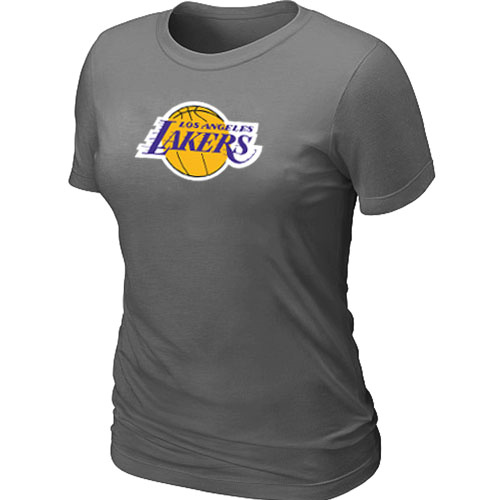 Cheap Women Los Angeles Lakers Big & Tall Primary Logo D.Grey NBA Basketball T-Shirt
